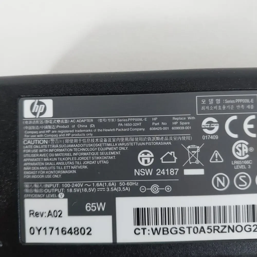 HP‎ OEM AC/DC Adapter PA-1650-32HT PPP009L-E 18.5V 3.5A 65W